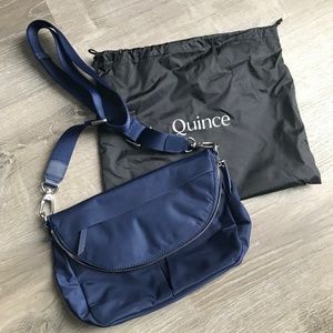 Quince Navy Nylon Crossbody Travel Bag EUC